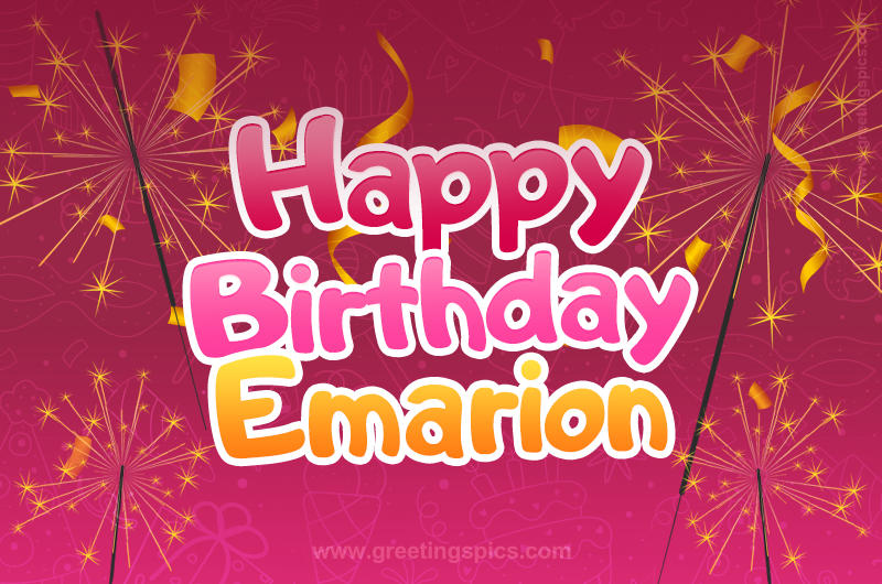 Happy Birthday Emarion Image with sparklers