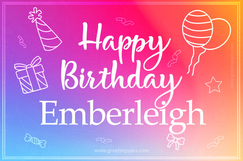 Colorful Happy Birthday Card For Emberleigh