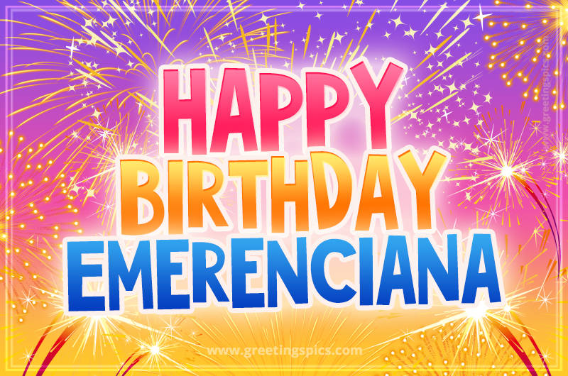 Happy Birthday Emerenciana Picture with fireworks