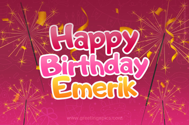 Happy Birthday Emerik Image with sparklers