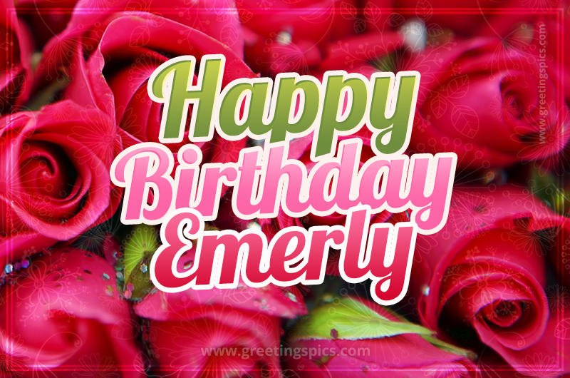 Happy Birthday Emerly beautiful Image with red roses