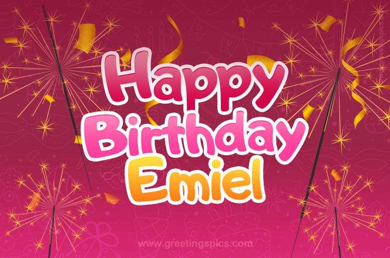 Happy Birthday Emiel Image with sparklers