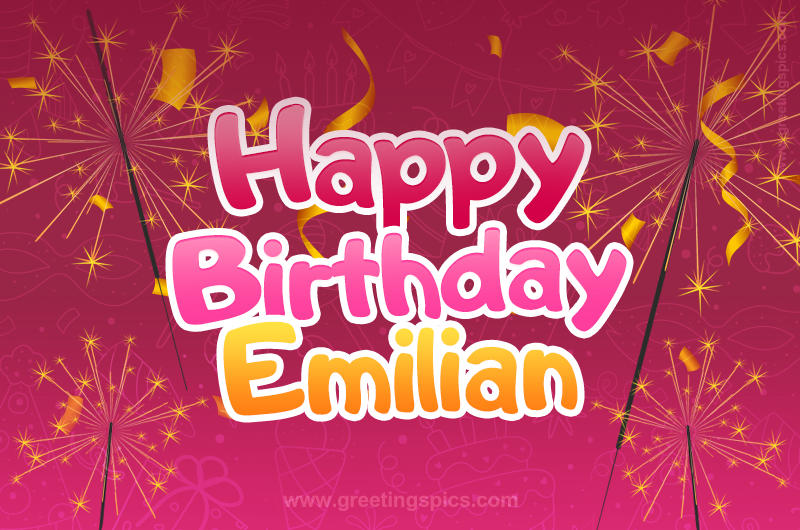 Happy Birthday Emilian Image with sparklers