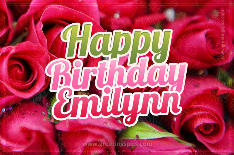 Happy Birthday Emilynn beautiful Image with red roses