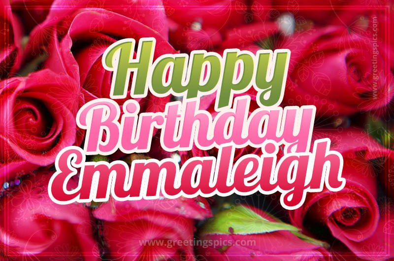 Happy Birthday Emmaleigh beautiful Image with red roses