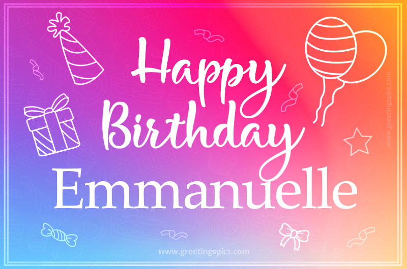 Colorful Happy Birthday Card For Emmanuelle