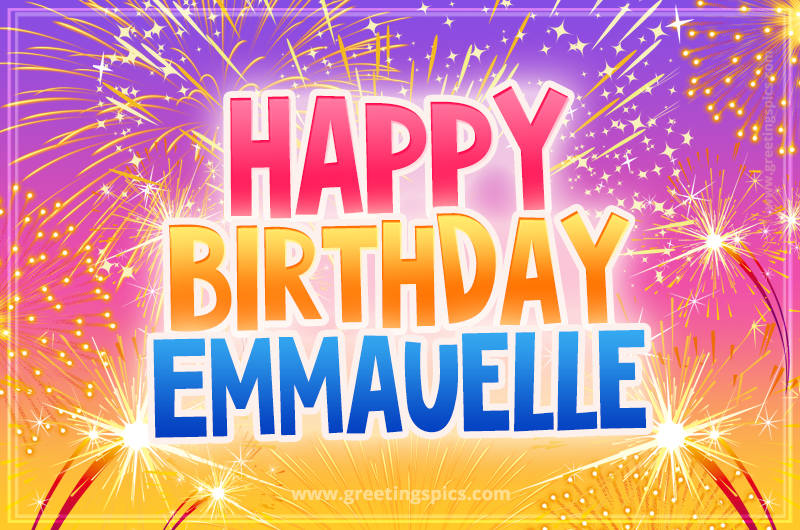 Happy Birthday Emmauelle Picture with fireworks