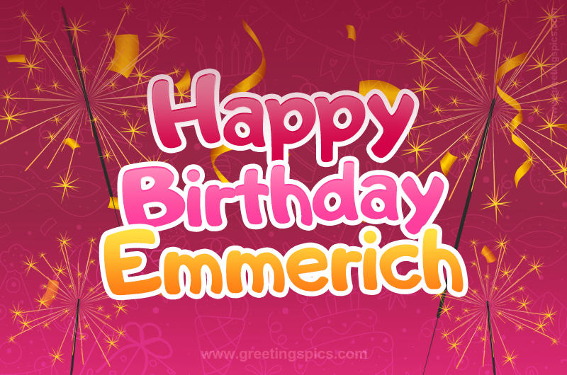 Happy Birthday Emmerich Image with sparklers