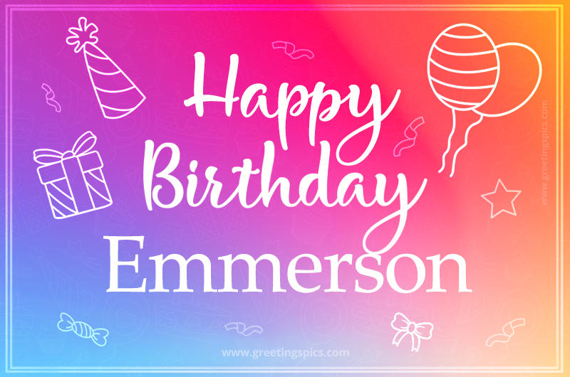 Colorful Happy Birthday Card For Emmerson