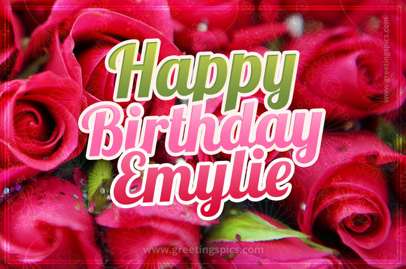 Happy Birthday Emylie beautiful Image with red roses