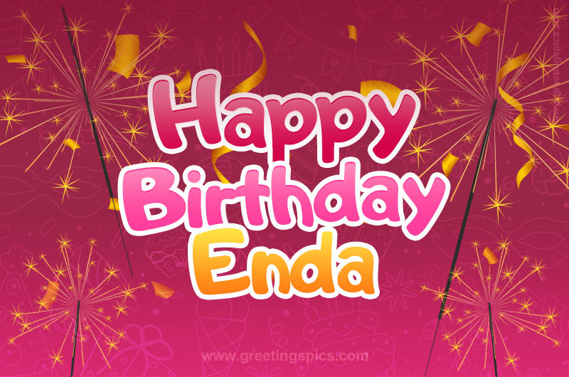 Happy Birthday Enda Image with sparklers