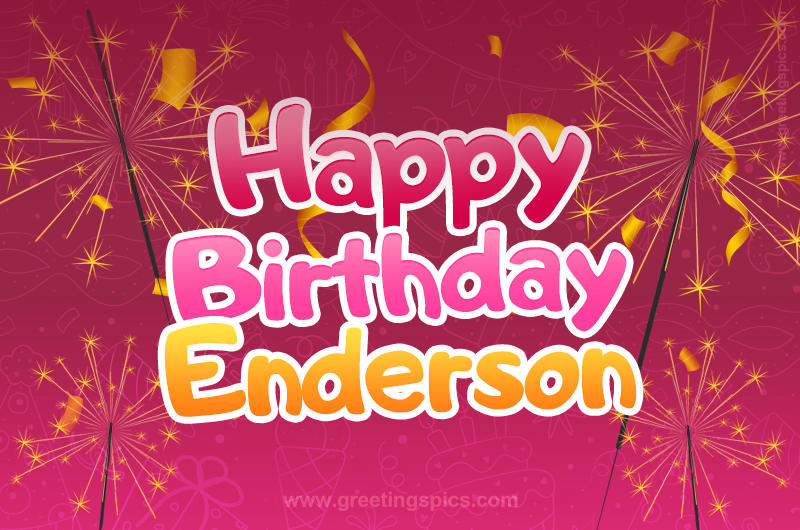 Happy Birthday Enderson Image with sparklers