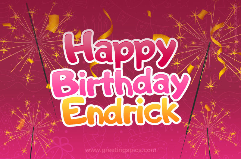 Happy Birthday Endrick Image with sparklers