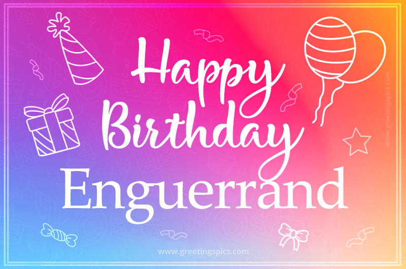 Colorful Happy Birthday Card For Enguerrand