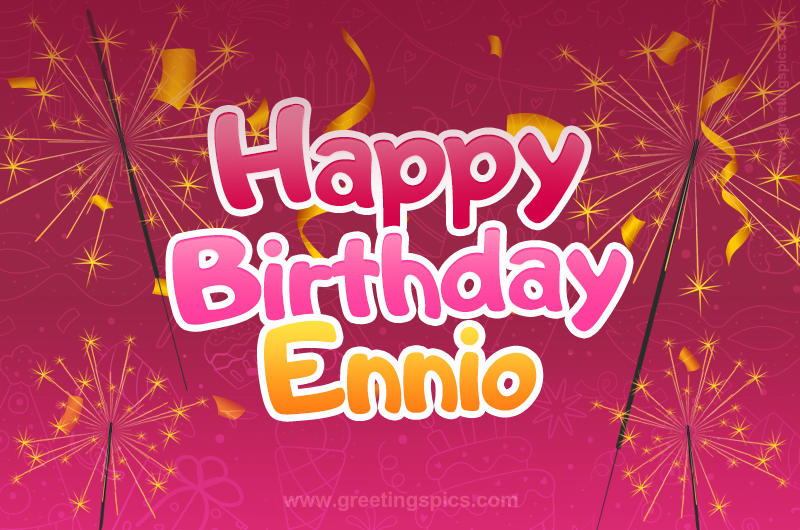 Happy Birthday Ennio Image with sparklers