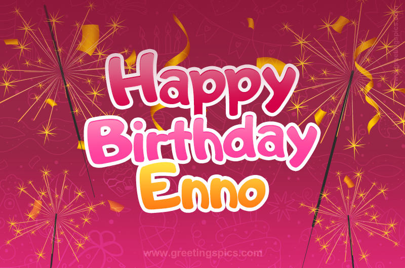 Happy Birthday Enno Image with sparklers