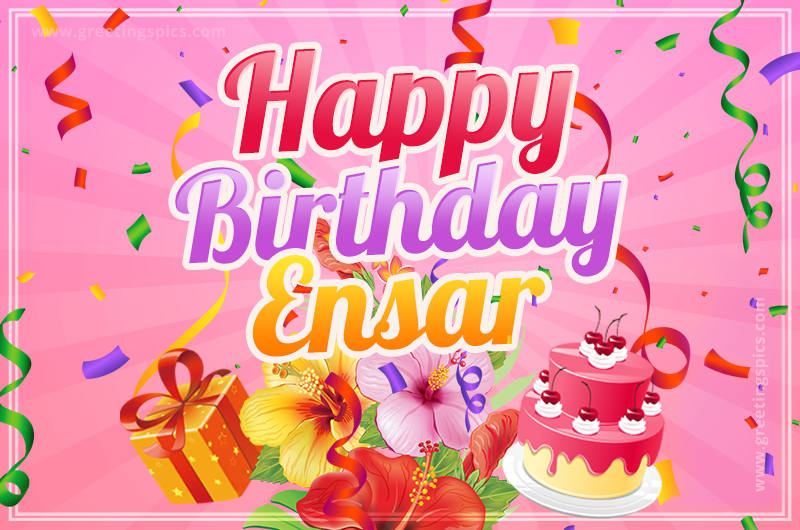 Beautiful Birthday Card for Ensar with pink background