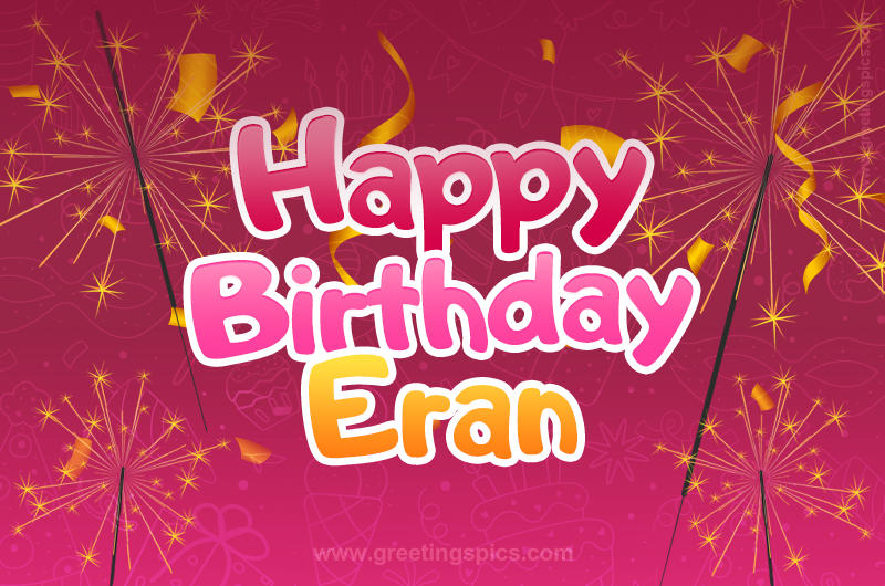 Happy Birthday Eran Image with sparklers