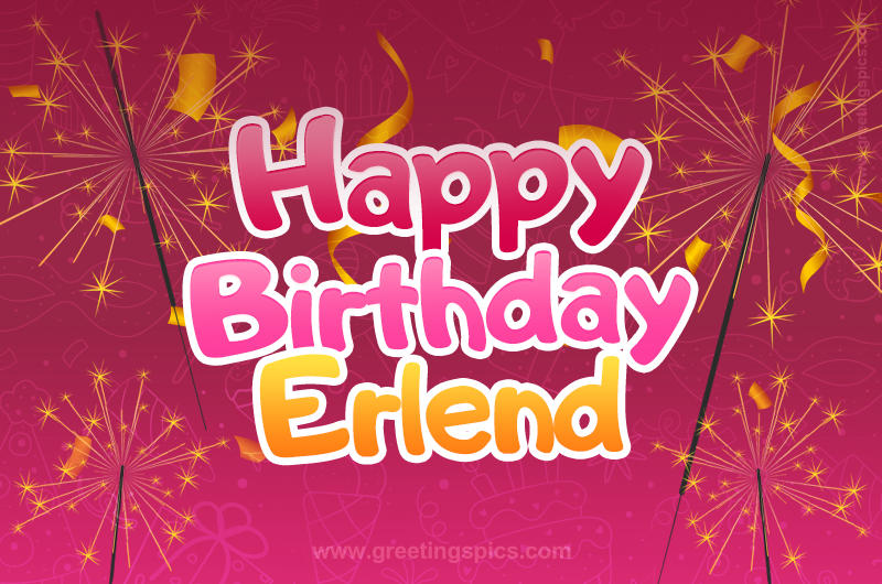 Happy Birthday Erlend Image with sparklers