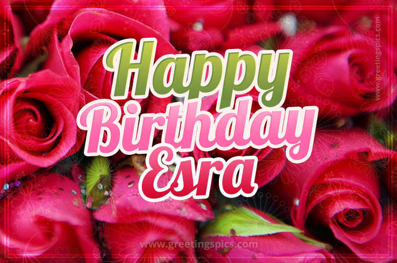 Happy Birthday Esra beautiful Image with red roses