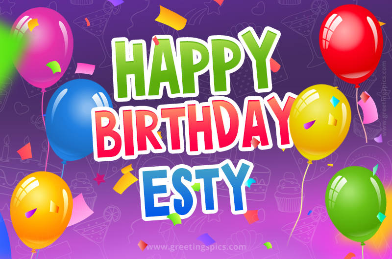 Happy Birthday Esty Festive Greeting Card