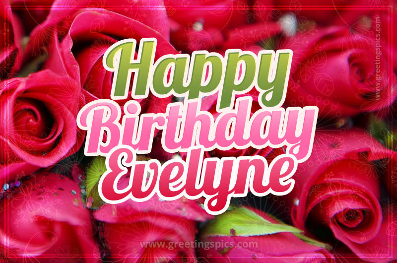 Happy Birthday Evelyne beautiful Image with red roses