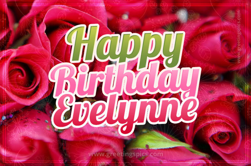 Happy Birthday Evelynne beautiful Image with red roses