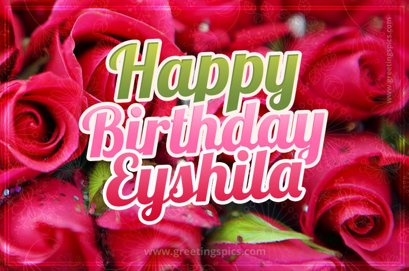 Happy Birthday Eyshila beautiful Image with red roses