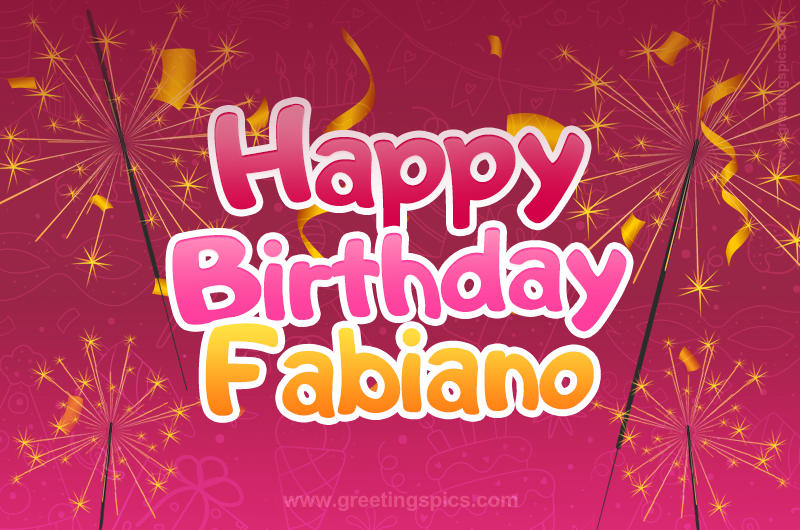 Happy Birthday Fabiano Image with sparklers