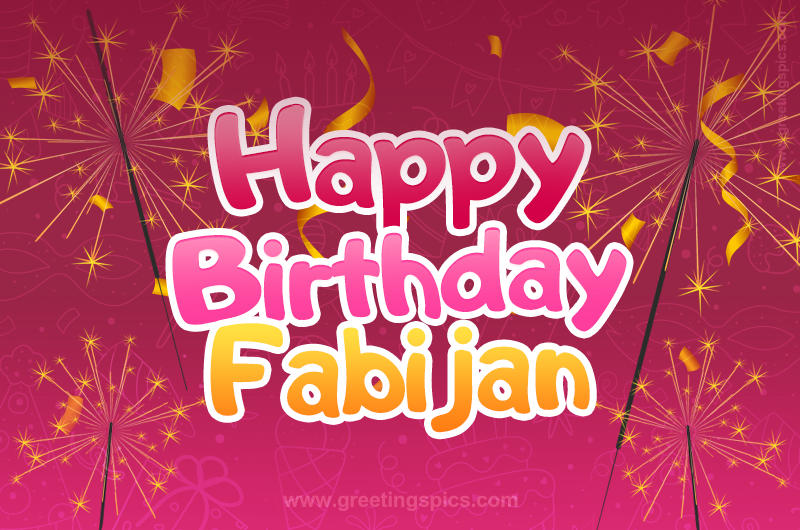 Happy Birthday Fabijan Image with sparklers