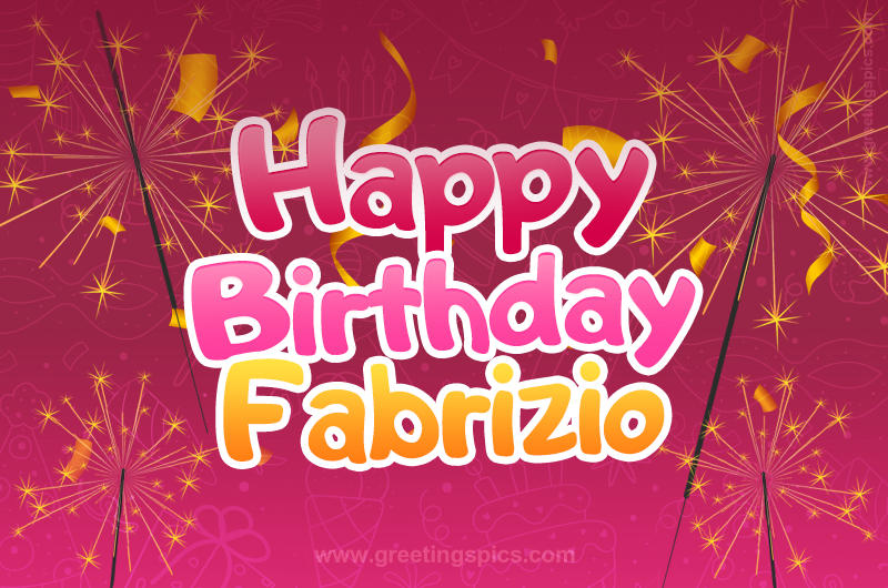 Happy Birthday Fabrizio Image with sparklers