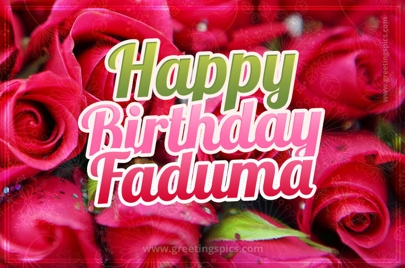 Happy Birthday Faduma beautiful Image with red roses