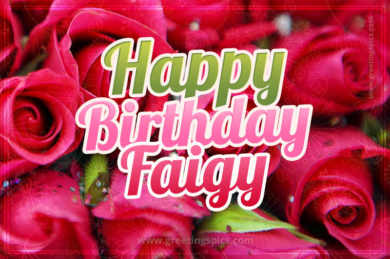 Happy Birthday Faigy beautiful Image with red roses