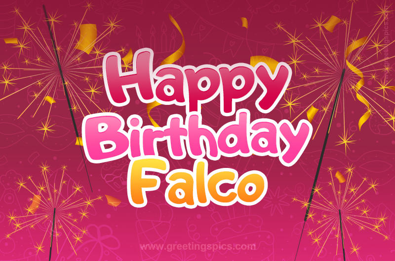 Happy Birthday Falco Image with sparklers