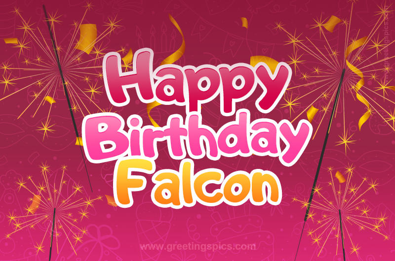 Happy Birthday Falcon Image with sparklers