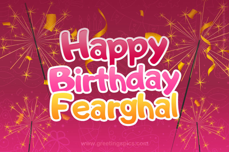 Happy Birthday Fearghal Image with sparklers