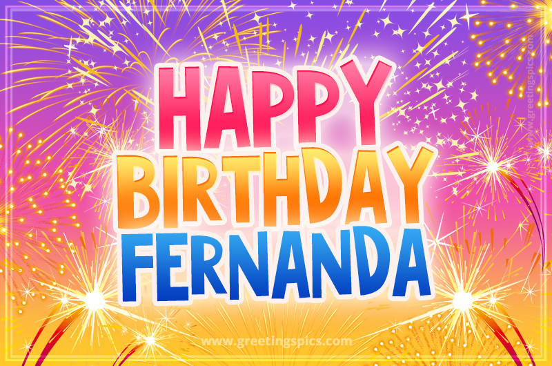 Happy Birthday Fernanda Picture with fireworks