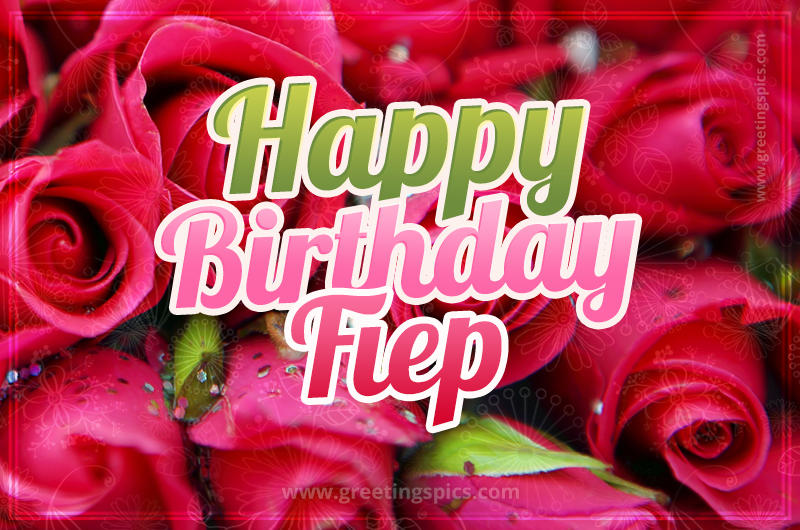 Happy Birthday Fiep beautiful Image with red roses