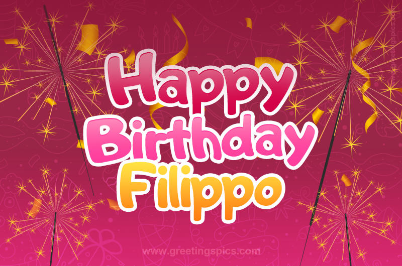 Happy Birthday Filippo Image with sparklers