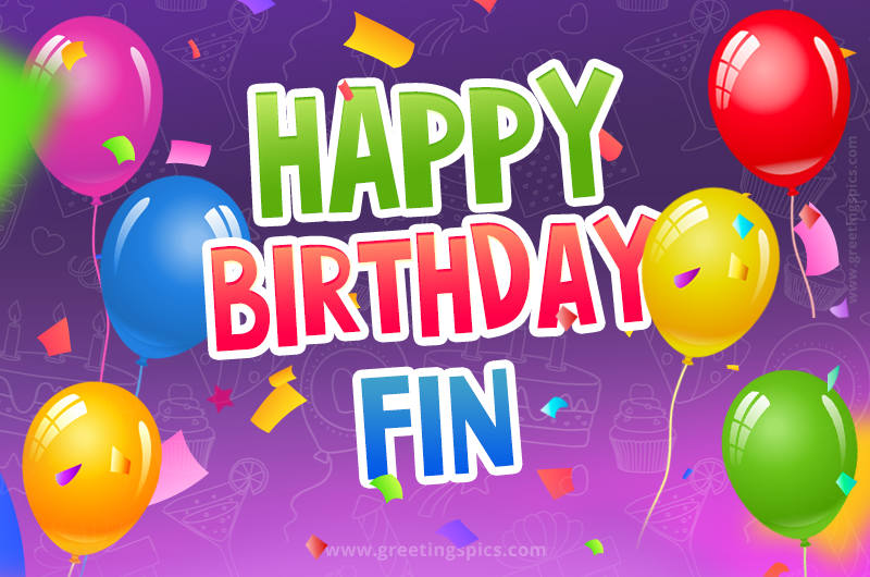 Happy Birthday Fin Festive Greeting Card