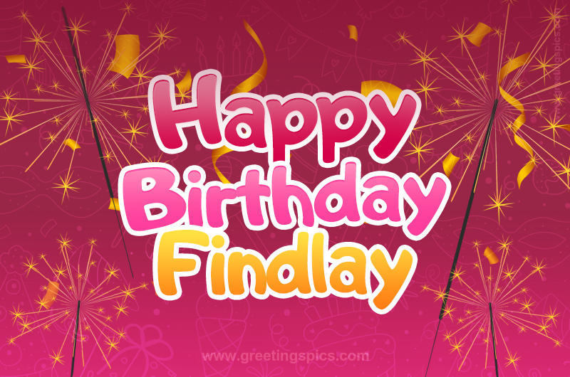 Happy Birthday Findlay Image with sparklers