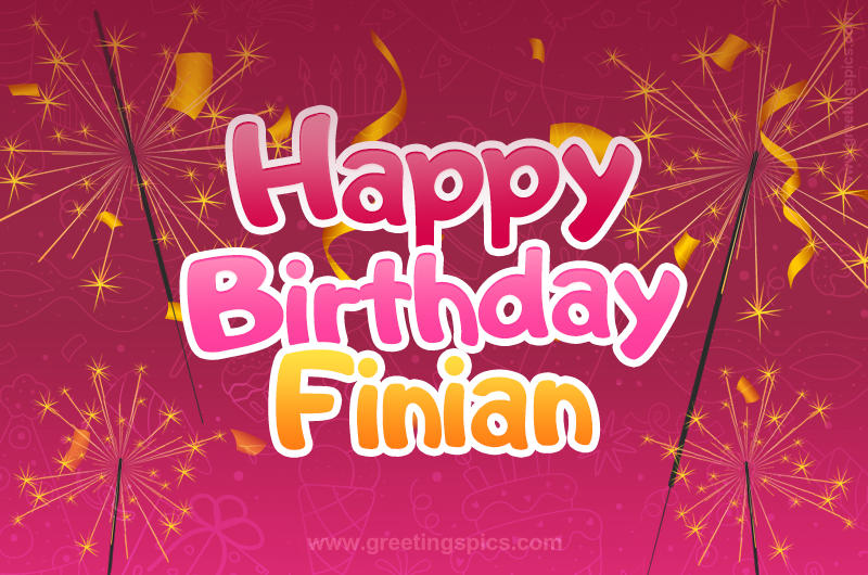 Happy Birthday Finian Image with sparklers