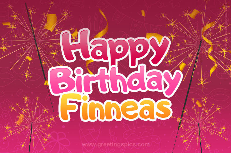 Happy Birthday Finneas Image with sparklers