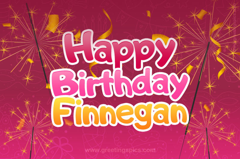 Happy Birthday Finnegan Image with sparklers