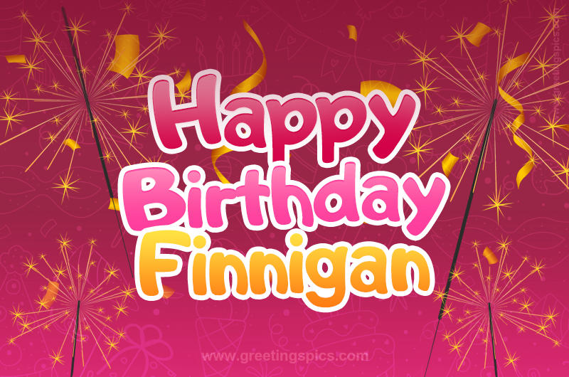 Happy Birthday Finnigan Image with sparklers