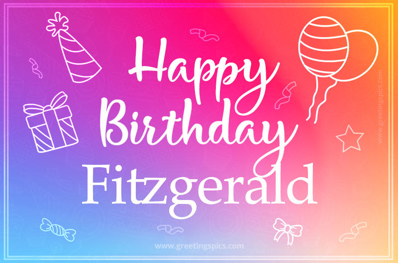 Colorful Happy Birthday Card For Fitzgerald