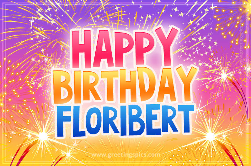 Happy Birthday Floribert Picture with fireworks