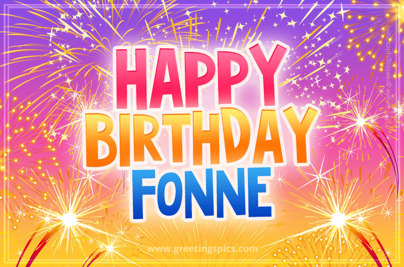 Happy Birthday Fonne Picture with fireworks