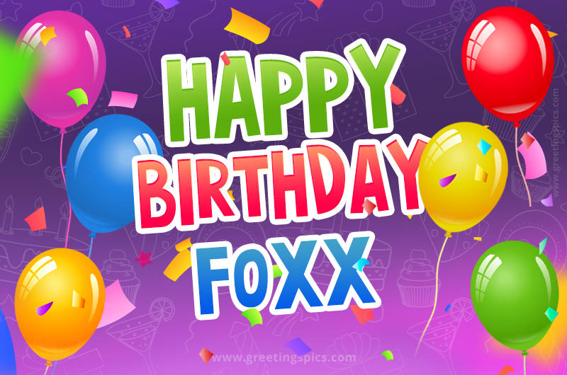 Happy Birthday Foxx Festive Greeting Card