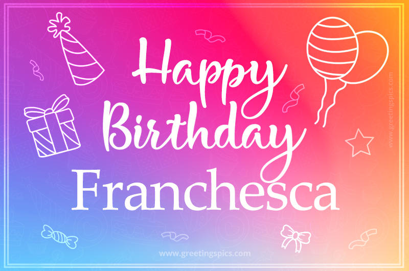 Colorful Happy Birthday Card For Franchesca